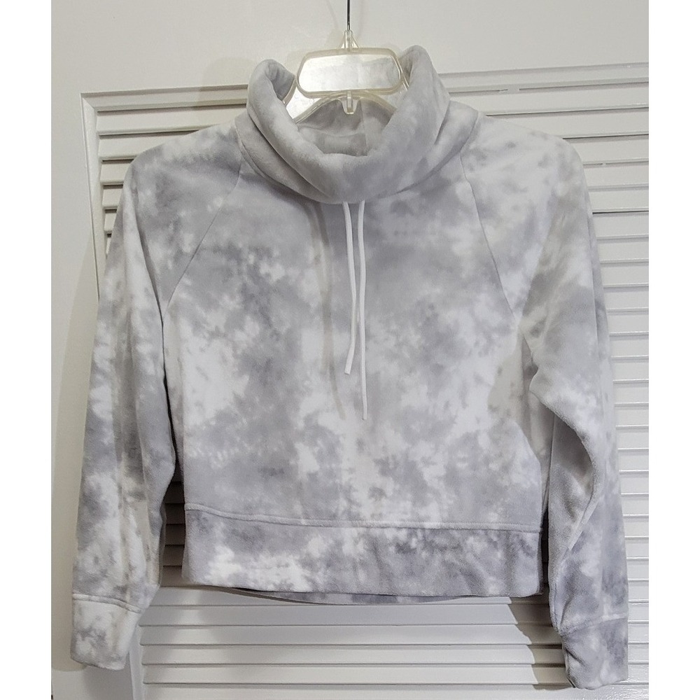 Grey White Tie Dye Funnel Neck Fleece Cropped Sweatshirt Small
Old Navy Go Warm